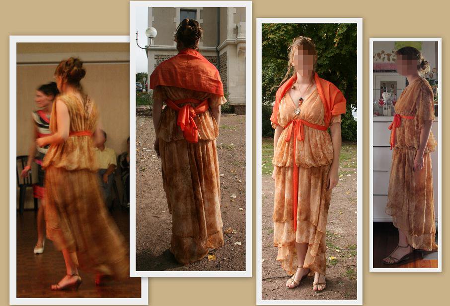 robe orange mousseline burda 116